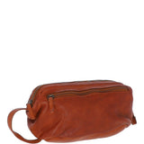 Mens Leather Wash Bag Tan : Duff