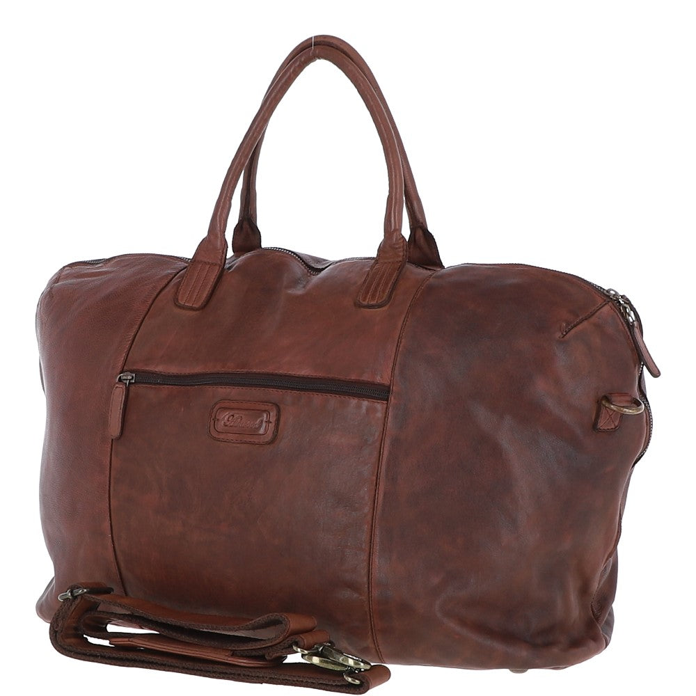 Leather Travel Holdall Brandy : Dylan