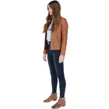Leather Biker Jacket  Cognac: G 2131