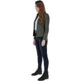 Leather Biker Jacket Green: G 2131