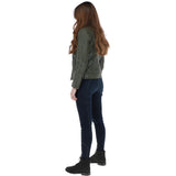 Leather Biker Jacket Green: G 2131