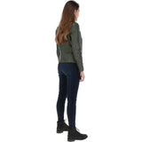 Leather Biker Jacket Green: G 2131