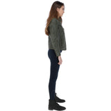 Leather Biker Jacket Green: G 2131