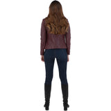 Leather Biker Jacket Burgundy: G 2131