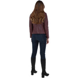 Leather Biker Jacket Burgundy: G 2131