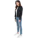 Ladies Leather Biker Jacket Black: BR-Alice
