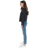 Ladies Leather Biker Jacket Black: BR-Alice