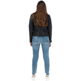 Ladies Leather Biker Jacket Black: BR-Alice