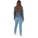 Ladies Leather Biker Jacket Grey: BR-Alice