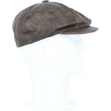 Men's Leather Peaky Blinders Newsboy Cap Brown: E37-72