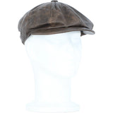 Men's Leather Peaky Blinders Newsboy Cap Brown: E37-72