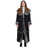 Long Length Sheepskin Coat Black: KB 56