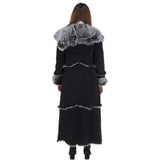 Long Length Sheepskin Coat Black: KB 56