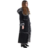 Long Length Sheepskin Coat Black: KB 56