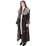 Long Length Sheepskin Coat Brown: KB 56