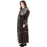 Long Length Sheepskin Coat Brown: KB 56