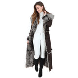 Long Length Sheepskin Coat Brown: KB 56