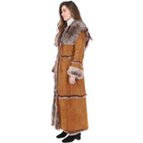 Long Length Sheepskin Coat Tan: KB 56