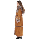 Long Length Sheepskin Coat Tan: KB 56