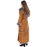 Long Length Sheepskin Coat Tan: KB 56