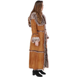 Long Length Sheepskin Coat Tan: KB 56