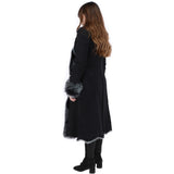 Long Length Toscana Suede Leather Coat Black: KB 270