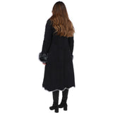 Long Length Toscana Suede Leather Coat Black: KB 270