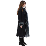 Long Length Toscana Suede Leather Coat Black: KB 270