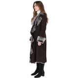 Long Length Toscana Suede Leather Coat Brown: KB 270