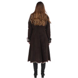 Long Length Toscana Suede Leather Coat Brown: KB 270