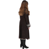 Long Length Toscana Suede Leather Coat Brown: KB 270