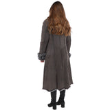 Long Length Toscana Suede Leather Coat Gray: KB 270