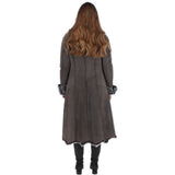 Long Length Toscana Suede Leather Coat Gray: KB 270