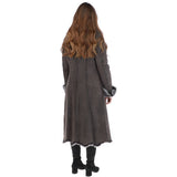Long Length Toscana Suede Leather Coat Gray: KB 270