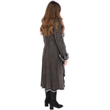 Long Length Toscana Suede Leather Coat Gray: KB 270