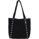 Brampton London's Genuine Suede Leather Shoulder Bag in Black: ELLA-3117