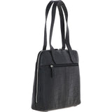 Ashwood Croc Print Leather Workbag Black : ELA 1709