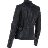 Ladies Leather Fashion Biker Jacket Black: Elena