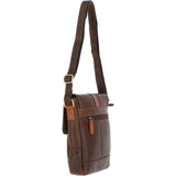 Vintage Cow Oily Leather Travel Bag Brown/Tan: FEN-781