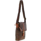 Vintage Cow Oily Leather Travel Bag Brown/Tan: FEN-781