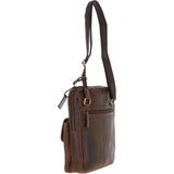 Fenland Medium Cow Oily Leather Messenger Bag Brown/Brandy Buff: FEN-783