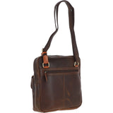 Fenland Medium Cow Oily Leather Messenger Bag Brown/Tan Buff: FEN-783