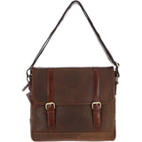 Vintage Cow Oily Leather Messenger Bag Brown/Brandy: FEN-785