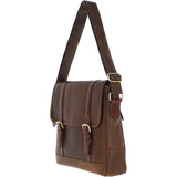 Vintage Cow Oily Leather Messenger Bag Brown/Brandy: FEN-785
