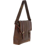 Vintage Cow Oily Leather Messenger Bag Brown/Brandy: FEN-785