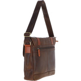 Vintage Cow Oily Leather Messenger Bag Brown/Tan: FEN-785