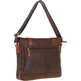 Vintage Cow Oily Leather Messenger Bag Brown/Tan: FEN-785