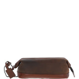 Fenland Cow Oily Leather Wash Bag Brown/Brandy Buff: FEN-787