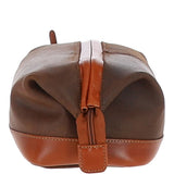 Fenland Cow Oily Leather Wash Bag Brown/Tan Buff: FEN-787