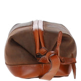 Fenland Cow Oily Leather Wash Bag Brown/Tan Buff: FEN-787